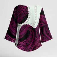 Pink Galaxy Polynesia Tribal Octopus Tattoo Kimono Sleeve Blouse Pikake Lei Polynesian Pattern LT14 - Polynesian Pride