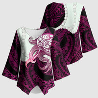 Pink Galaxy Polynesia Tribal Octopus Tattoo Kimono Sleeve Blouse Pikake Lei Polynesian Pattern LT14 - Polynesian Pride