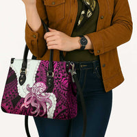Pink Galaxy Polynesia Tribal Octopus Tattoo Leather Bag Pikake Lei Polynesian Pattern