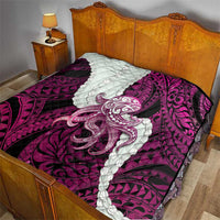 Pink Galaxy Polynesia Tribal Octopus Tattoo Quilt Pikake Lei Polynesian Pattern