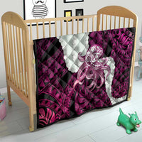 Pink Galaxy Polynesia Tribal Octopus Tattoo Quilt Pikake Lei Polynesian Pattern