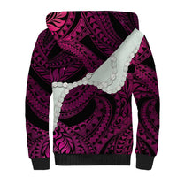 Pink Galaxy Polynesia Tribal Octopus Tattoo Sherpa Hoodie Pikake Lei Polynesian Pattern