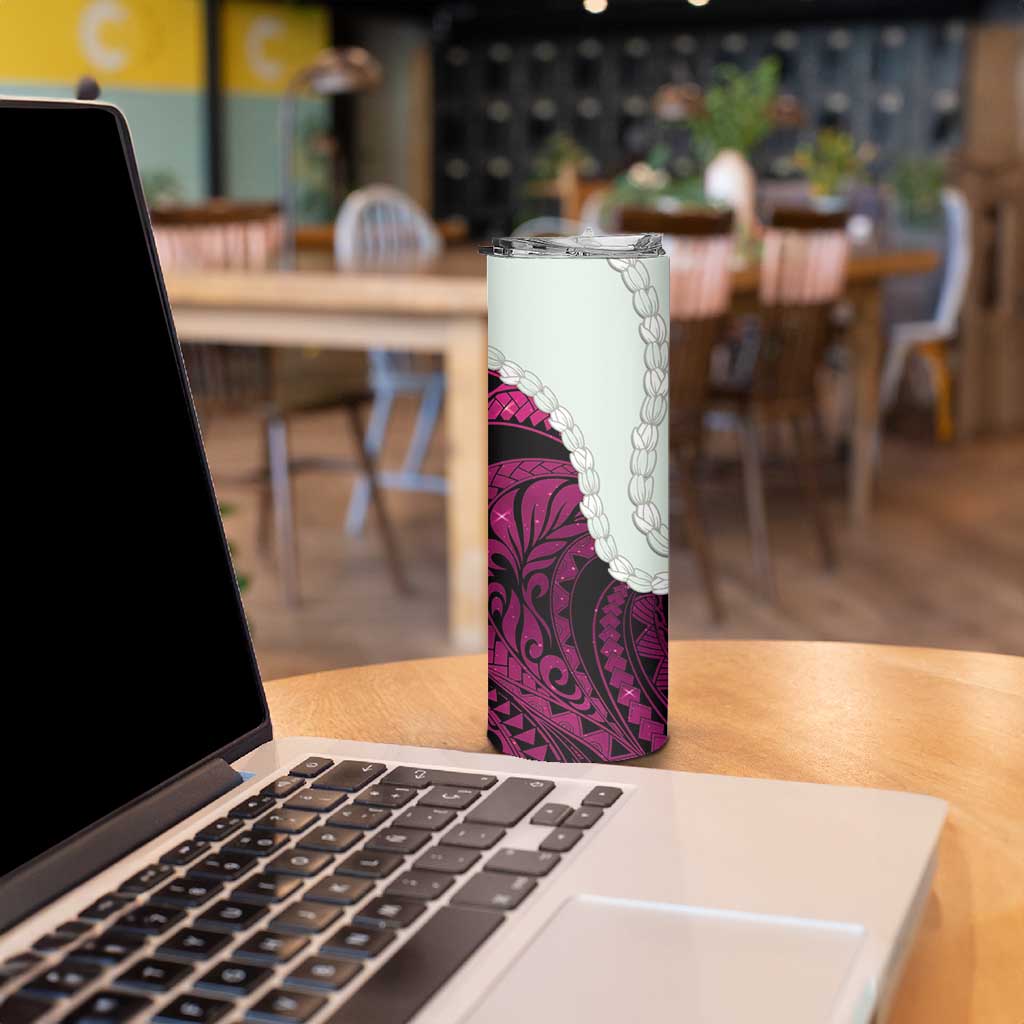 Pink Galaxy Polynesia Tribal Octopus Tattoo Skinny Tumbler Pikake Lei Polynesian Pattern