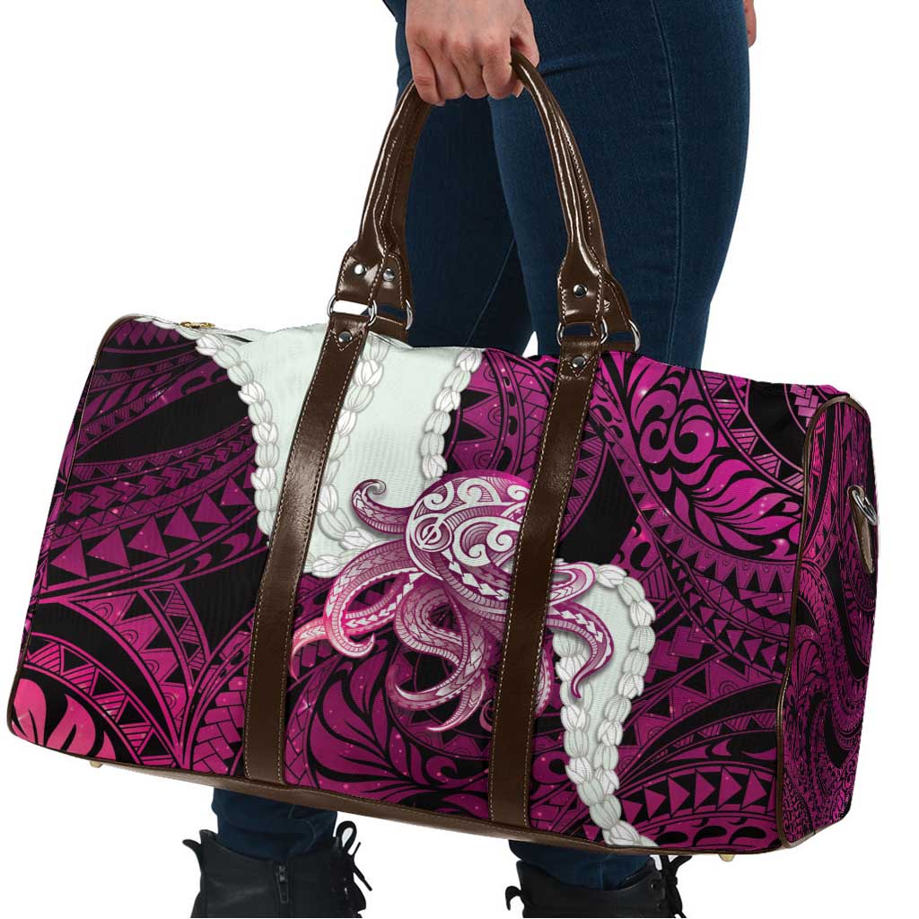 Pink Galaxy Polynesia Tribal Octopus Tattoo Travel Bag Pikake Lei Polynesian Pattern LT14 - Polynesian Pride