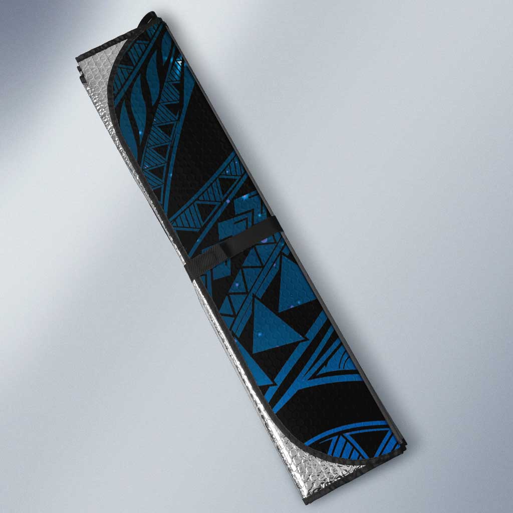Blue Galaxy Polynesia Tribal Octopus Tattoo Auto Sun Shade Pikake Lei Polynesian Pattern