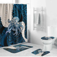 Blue Galaxy Polynesia Tribal Octopus Tattoo Bathroom Set Pikake Lei Polynesian Pattern