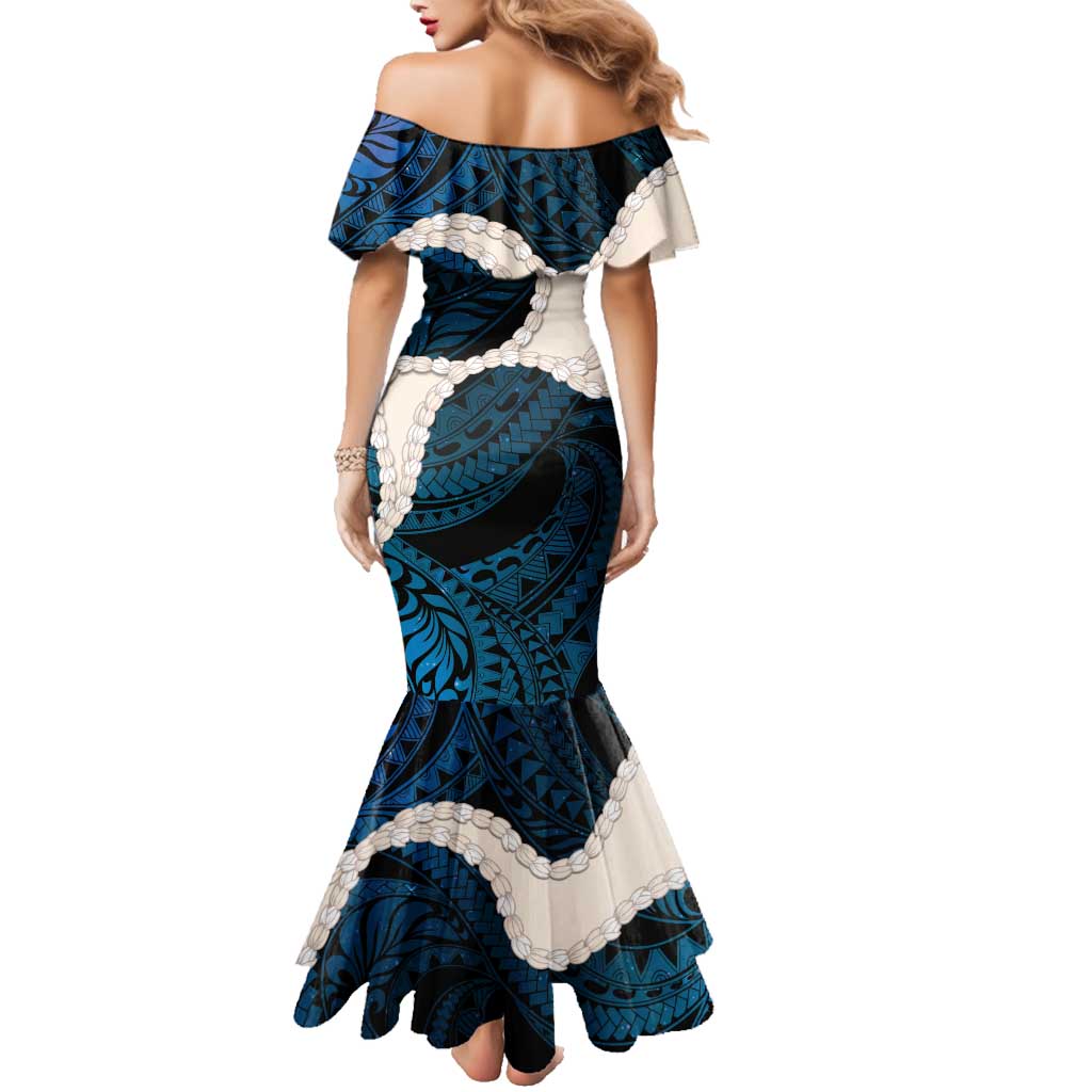 Blue Galaxy Polynesia Tribal Octopus Tattoo Family Matching Mermaid Dress and Hawaiian Shirt Pikake Lei Polynesian Pattern LT14 - Polynesian Pride