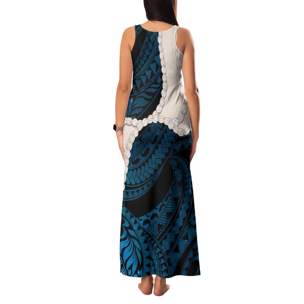 Blue Galaxy Polynesia Tribal Octopus Tattoo Family Matching Tank Maxi Dress and Hawaiian Shirt Pikake Lei Polynesian Pattern LT14 - Polynesian Pride
