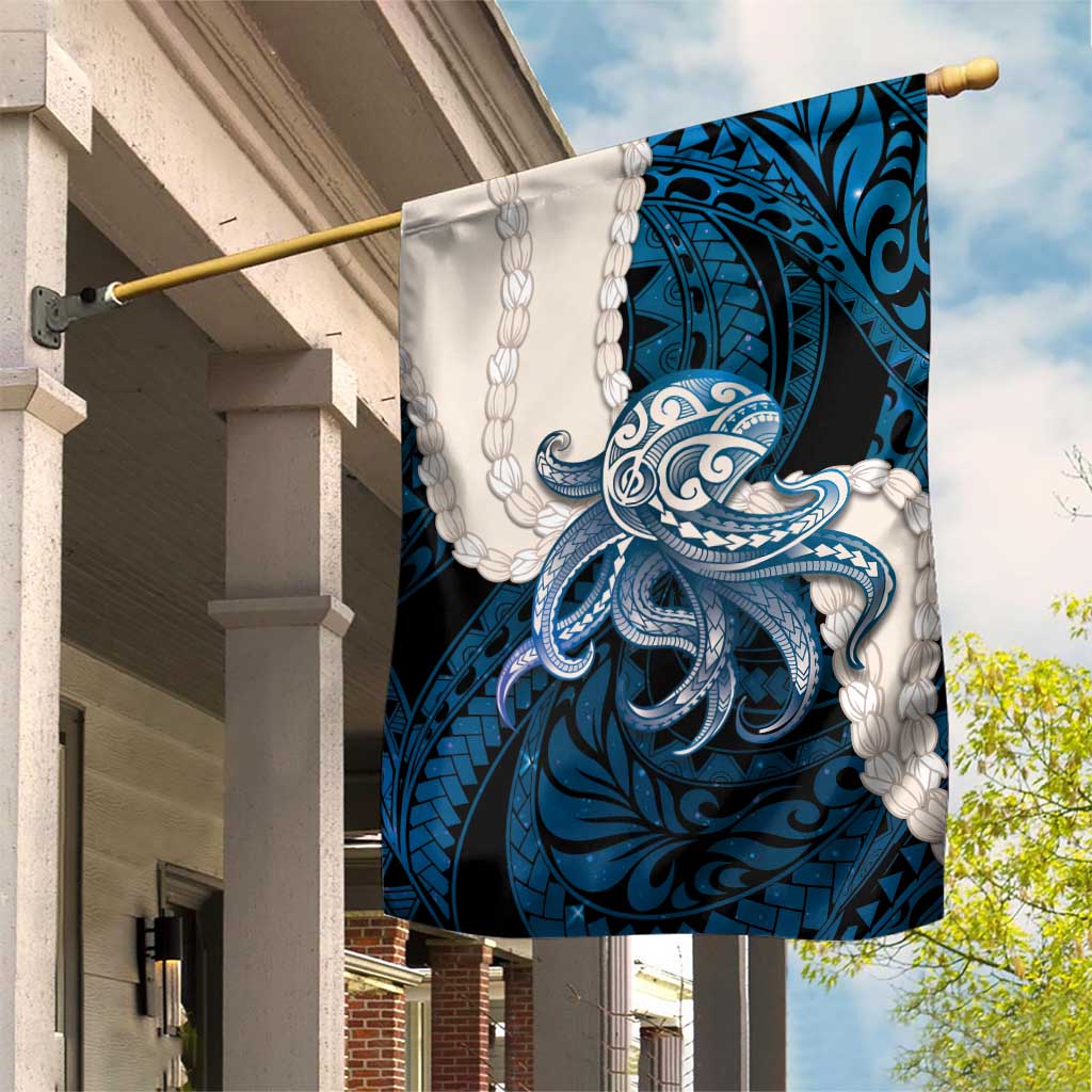 Blue Galaxy Polynesia Tribal Octopus Tattoo Garden Flag Pikake Lei Polynesian Pattern