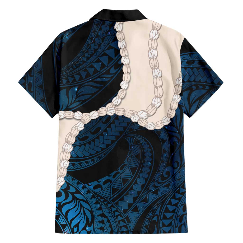 Blue Galaxy Polynesia Tribal Octopus Tattoo Hawaiian Shirt Pikake Lei Polynesian Pattern