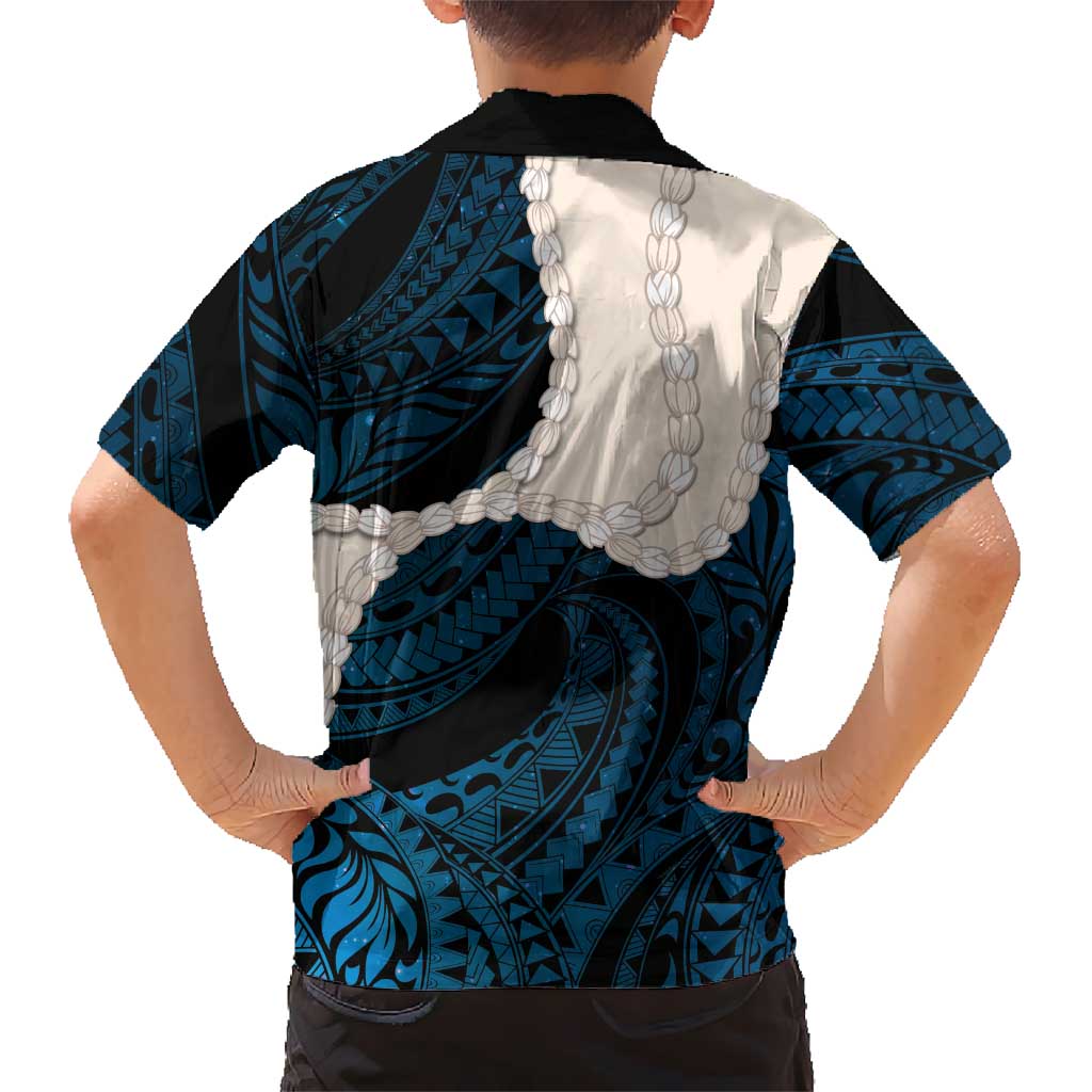 Blue Galaxy Polynesia Tribal Octopus Tattoo Hawaiian Shirt Pikake Lei Polynesian Pattern