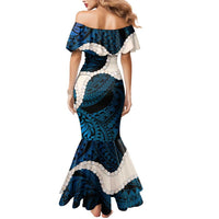 Blue Galaxy Polynesia Tribal Octopus Tattoo Mermaid Dress Pikake Lei Polynesian Pattern