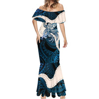 Blue Galaxy Polynesia Tribal Octopus Tattoo Mermaid Dress Pikake Lei Polynesian Pattern