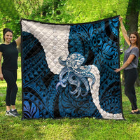 Blue Galaxy Polynesia Tribal Octopus Tattoo Quilt Pikake Lei Polynesian Pattern