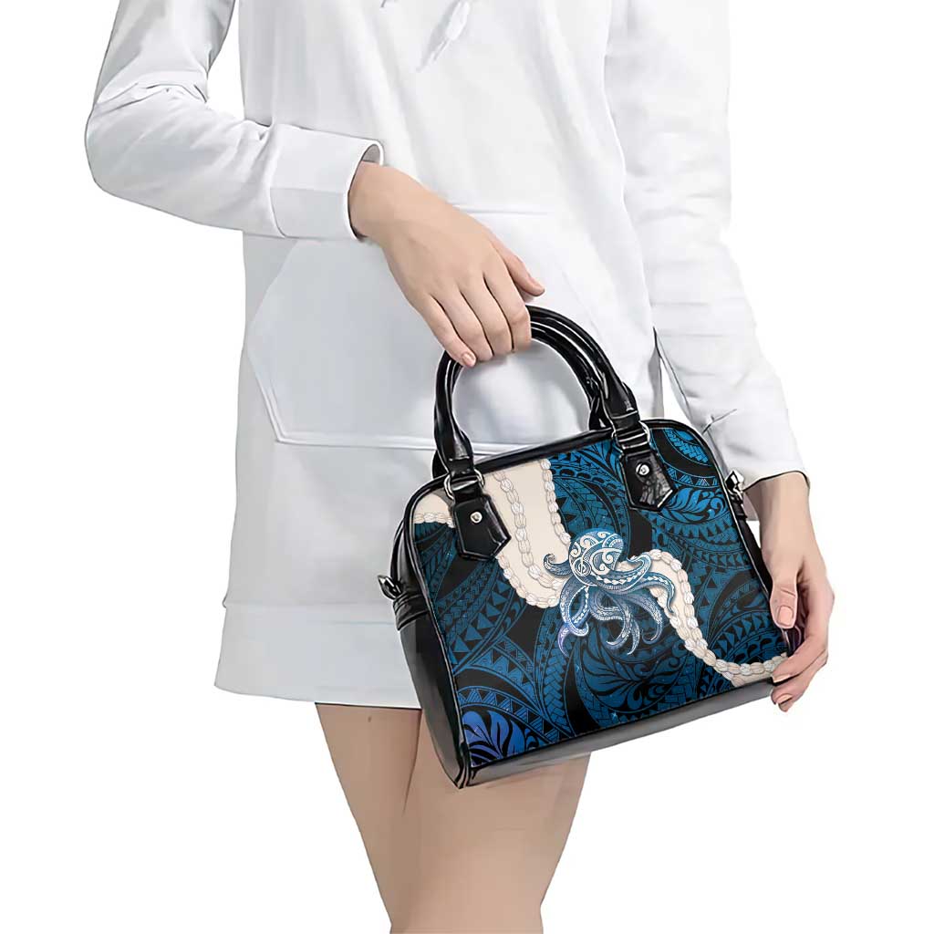 Blue Galaxy Polynesia Tribal Octopus Tattoo Shoulder Handbag Pikake Lei Polynesian Pattern