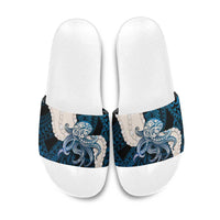 Blue Galaxy Polynesia Tribal Octopus Tattoo Slide Sandals Pikake Lei Polynesian Pattern