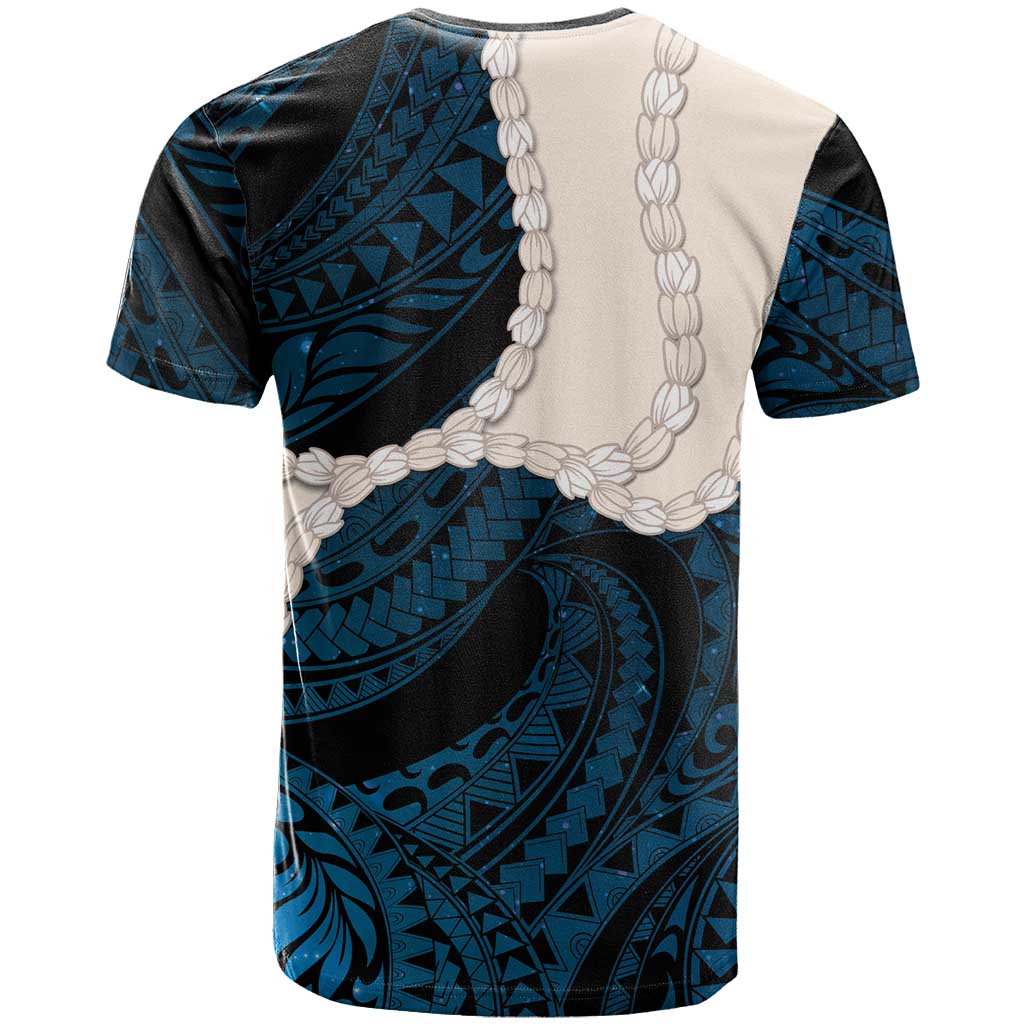 Blue Galaxy Polynesia Tribal Octopus Tattoo T Shirt Pikake Lei Polynesian Pattern