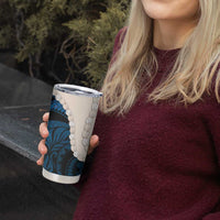 Blue Galaxy Polynesia Tribal Octopus Tattoo Tumbler Cup Pikake Lei Polynesian Pattern