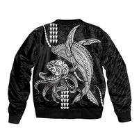 Kanaloa Aloha Hawaii Bomber Jacket Humpback Whale Octopus Tattoo Kakau Pattern