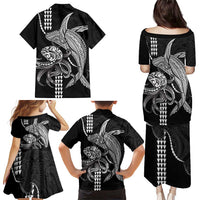 Kanaloa Aloha Hawaii Family Matching Puletasi and Hawaiian Shirt Humpback Whale Octopus Tattoo Kakau Pattern LT14 - Polynesian Pride