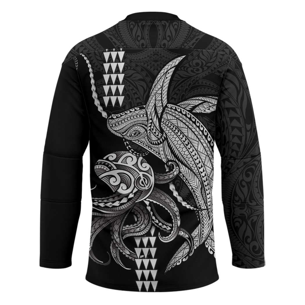 Kanaloa Aloha Hawaii Hockey Jersey Humpback Whale Octopus Tattoo Kakau Pattern