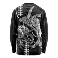 Kanaloa Aloha Hawaii Long Sleeve Shirt Humpback Whale Octopus Tattoo Kakau Pattern