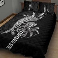 Kanaloa Aloha Hawaii Quilt Bed Set Humpback Whale Octopus Tattoo Kakau Pattern