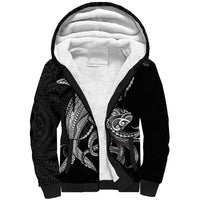 Kanaloa Aloha Hawaii Sherpa Hoodie Humpback Whale Octopus Tattoo Kakau Pattern