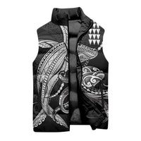 Kanaloa Aloha Hawaii Sleeveless Puffer Jacket Humpback Whale Octopus Tattoo Kakau Pattern LT14 - Polynesian Pride