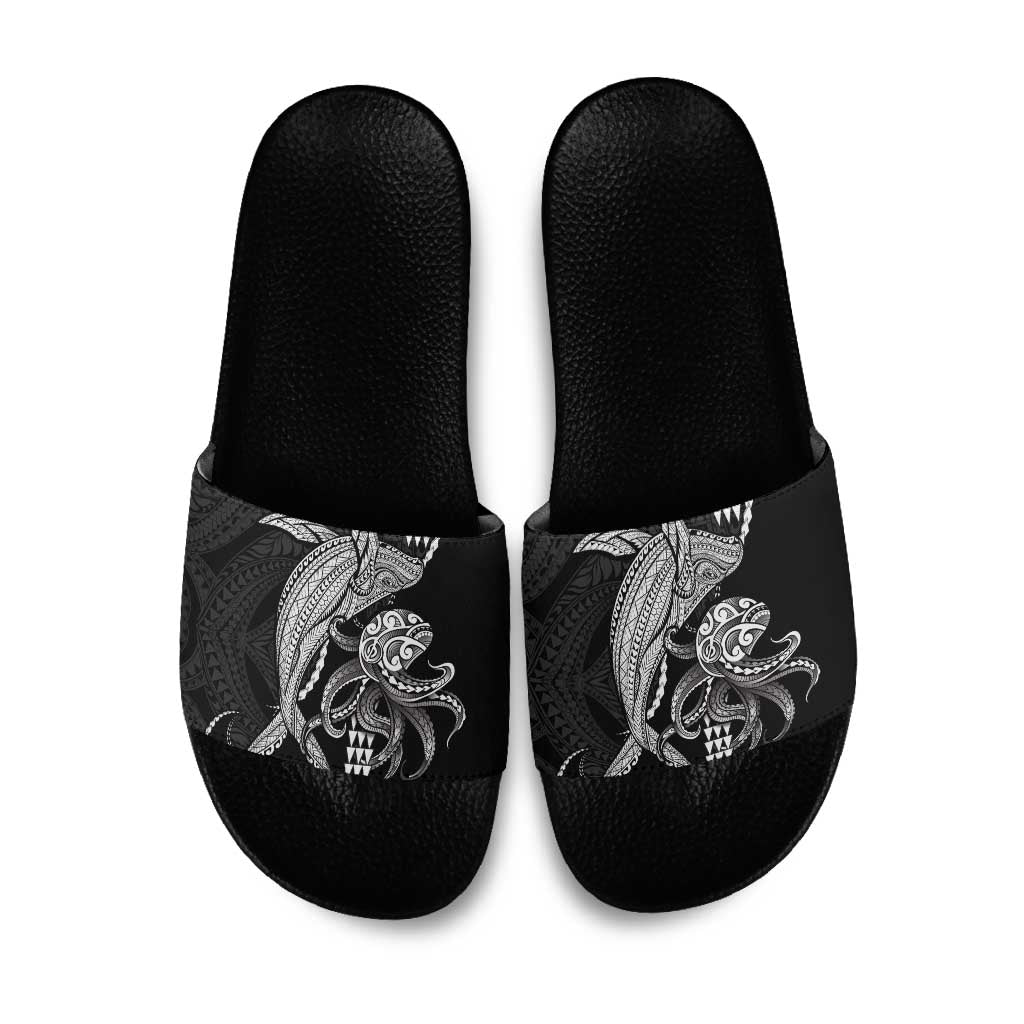 Kanaloa Aloha Hawaii Slide Sandals Humpback Whale Octopus Tattoo Kakau Pattern