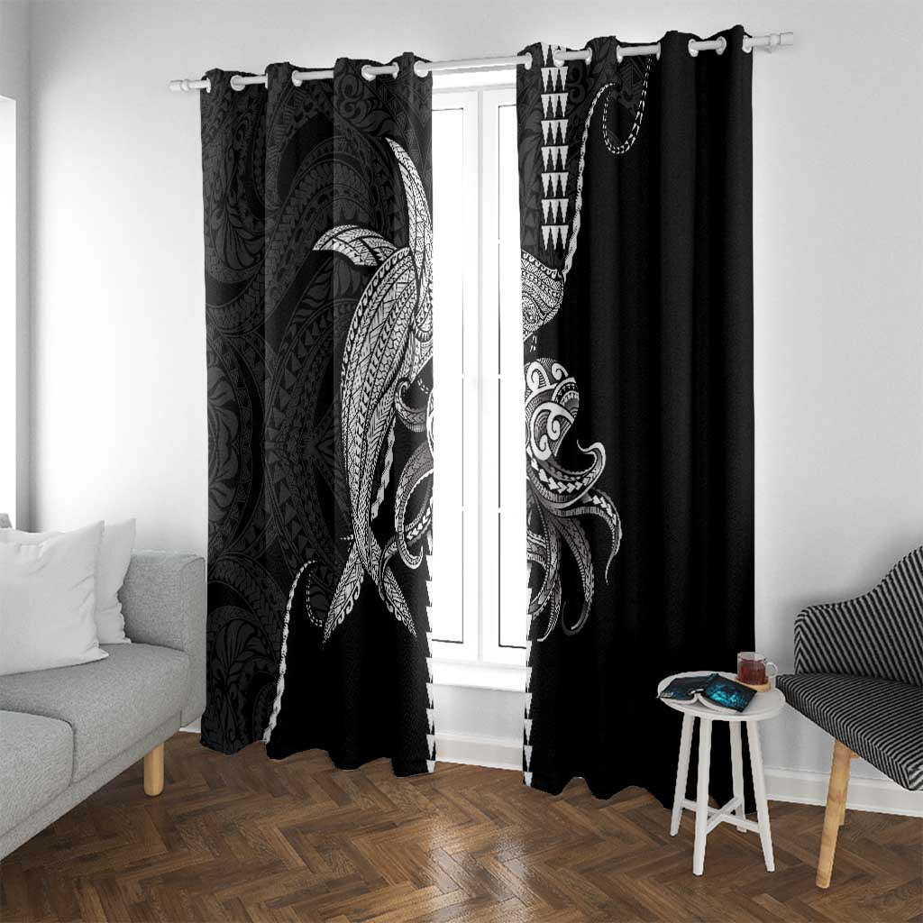 Kanaloa Aloha Hawaii Window Curtain Humpback Whale Octopus Tattoo Kakau Pattern