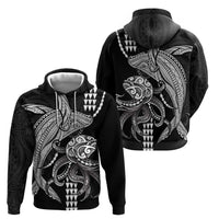 Kanaloa Aloha Hawaii Zip Hoodie Humpback Whale Octopus Tattoo Kakau Pattern
