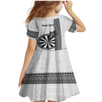 Personalised Fiji Darts Family Matching Mermaid Dress and Hawaiian Shirt Fijian Tapa Pattern - White LT14 - Polynesian Pride