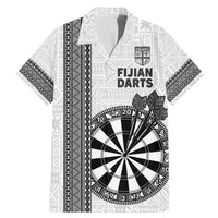 Personalised Fiji Darts Family Matching Mermaid Dress and Hawaiian Shirt Fijian Tapa Pattern - White LT14 Dad's Shirt - Short Sleeve White - Polynesian Pride