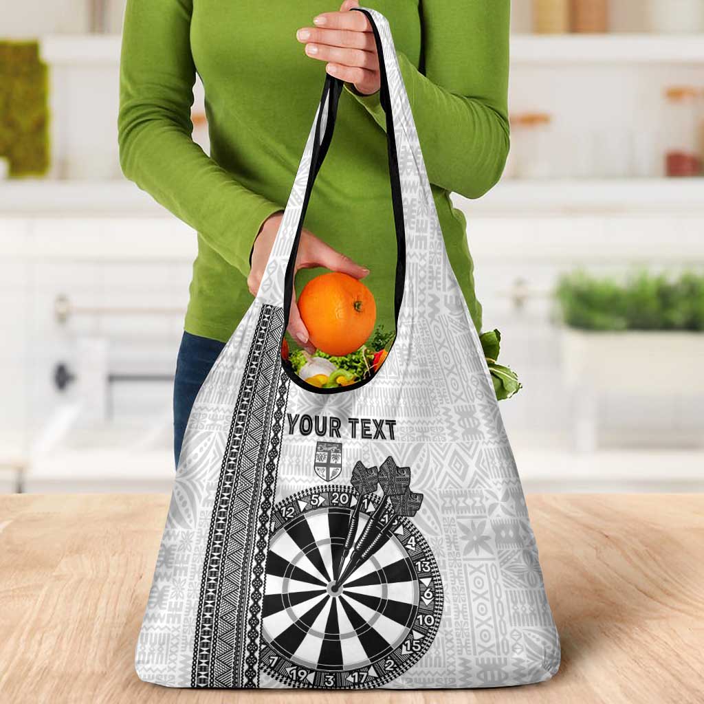 Fiji Darts Grocery Bag Fijian Tapa Pattern - White