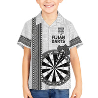 Personalised Fiji Darts Kid Hawaiian Shirt Fijian Tapa Pattern - White LT14 Kid White - Polynesian Pride