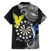 Personalised Cook Islands Darts Family Matching Short Sleeve Bodycon Dress and Hawaiian Shirt Kuki Airani Tribal Pattern LT14 - Polynesian Pride
