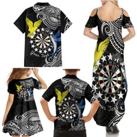 Personalised Cook Islands Darts Family Matching Summer Maxi Dress and Hawaiian Shirt Kuki Airani Tribal Pattern LT14 - Polynesian Pride