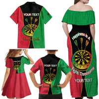 Personalised Vanuatu Darts Family Matching Off Shoulder Maxi Dress and Hawaiian Shirt Happiness Is A Tight Threesome Sand Drawing Art LT14 - Polynesian Pride