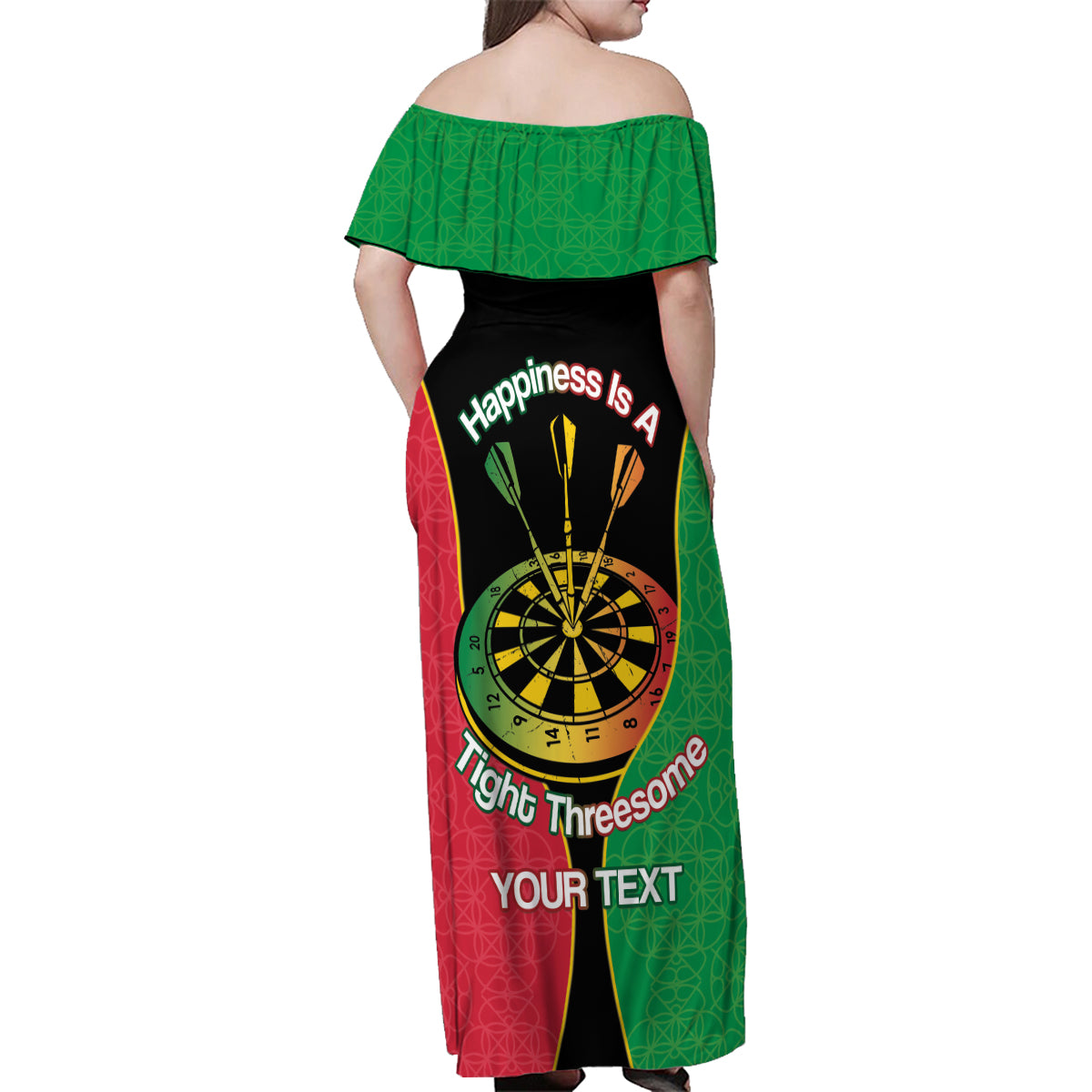 Personalised Vanuatu Darts Family Matching Off Shoulder Maxi Dress and Hawaiian Shirt Happiness Is A Tight Threesome Sand Drawing Art LT14 - Polynesian Pride