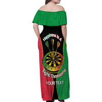 Personalised Vanuatu Darts Family Matching Off Shoulder Maxi Dress and Hawaiian Shirt Happiness Is A Tight Threesome Sand Drawing Art LT14 - Polynesian Pride
