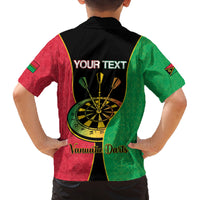 Personalised Vanuatu Darts Family Matching Off Shoulder Short Dress and Hawaiian Shirt Happiness Is A Tight Threesome Sand Drawing Art LT14 - Polynesian Pride