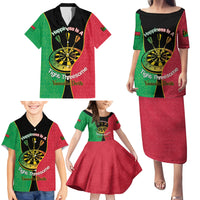 Personalised Vanuatu Darts Family Matching Puletasi and Hawaiian Shirt Happiness Is A Tight Threesome Sand Drawing Art LT14 - Polynesian Pride
