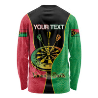 Personalised Vanuatu Darts Long Sleeve Shirt Happiness Is A Tight Threesome Sand Drawing Art LT14 - Polynesian Pride