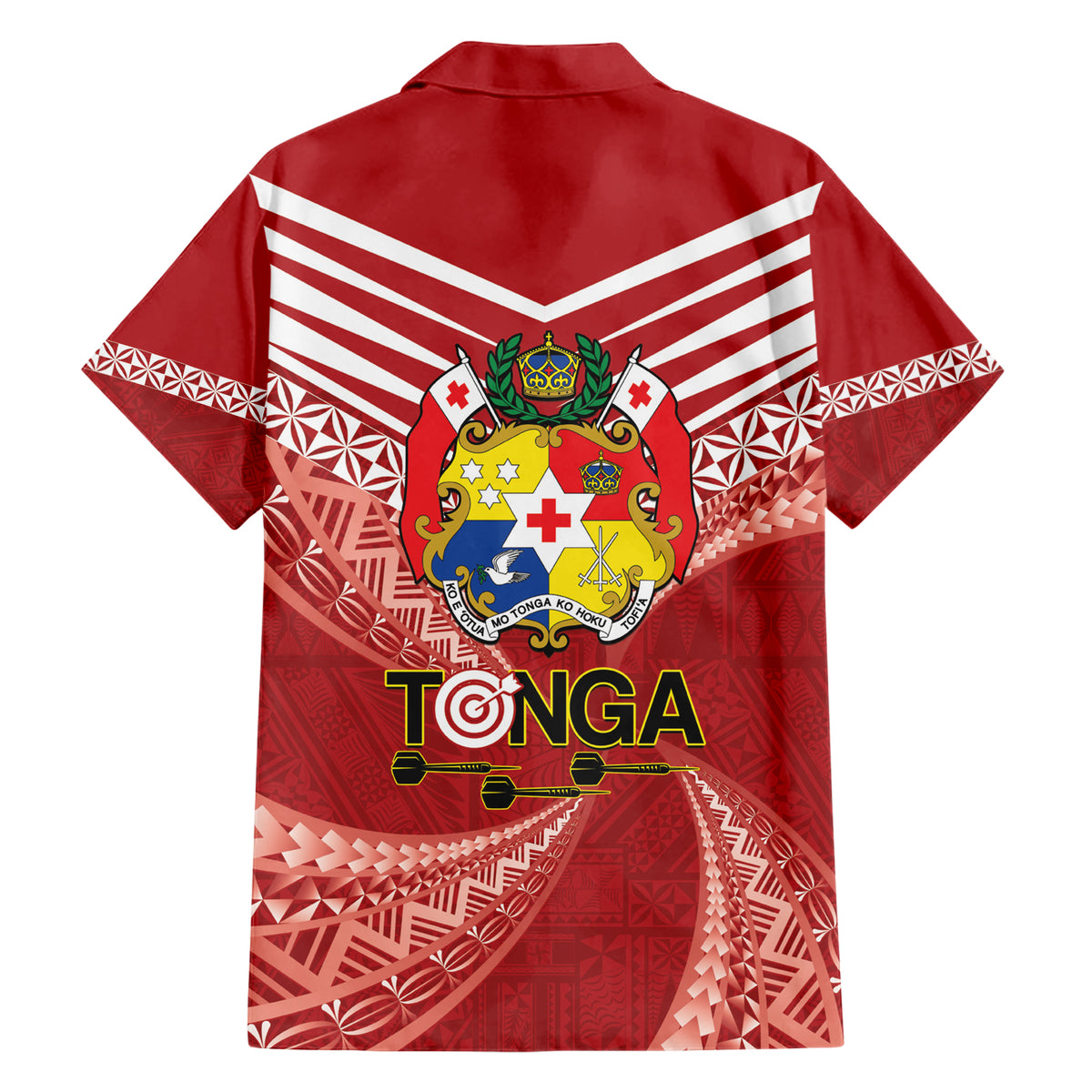 Tonga Darts Family Matching Short Sleeve Bodycon Dress and Hawaiian Shirt Tongan Ngatu Pattern LT14 - Polynesian Pride