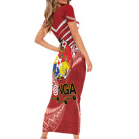 Tonga Darts Family Matching Short Sleeve Bodycon Dress and Hawaiian Shirt Tongan Ngatu Pattern LT14 - Polynesian Pride
