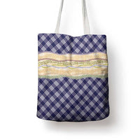 Navy Palaka Hawaii Leis Elegant Vibes Tote Bag