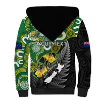 Personalised New Zealand And Australia Sherpa Hoodie Aboriginal Mix Aotearoa Maori Unique Style LT14 - Polynesian Pride