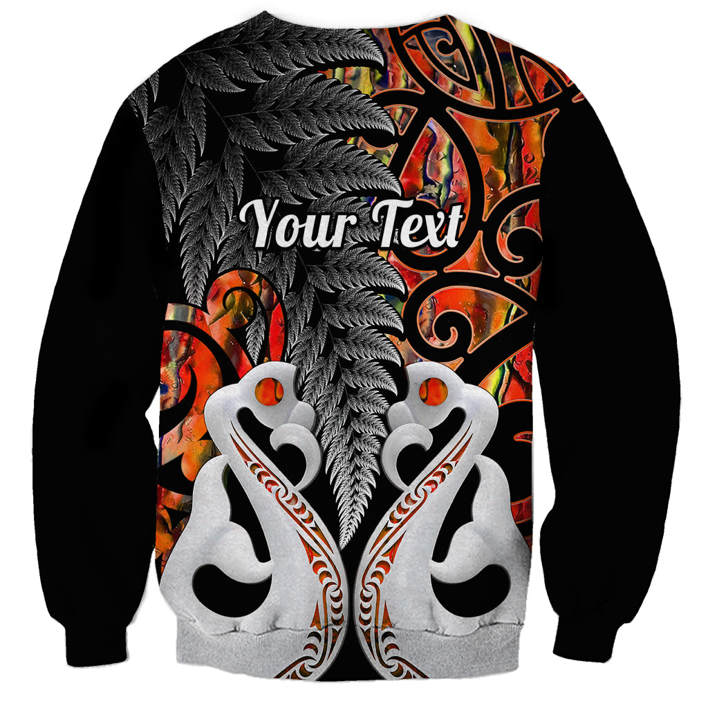 Personalised New Zealand Sweatshirt Te Manaia Mangopare Maori And Fern Orange Style LT14 - Polynesian Pride