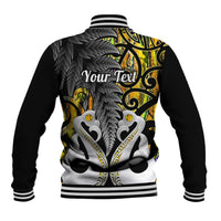Personalised New Zealand Baseball Jacket Te Manaia Mangopare Maori And Fern Gold Style LT14 - Polynesian Pride